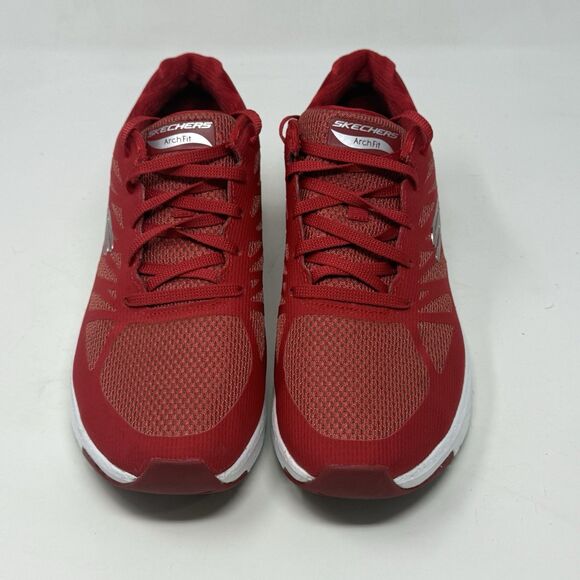 Skechers Arch Fit Vivid Memory Sneakers Womens 9.5 Red Mesh Walking Shoes - Picture 6 of 16